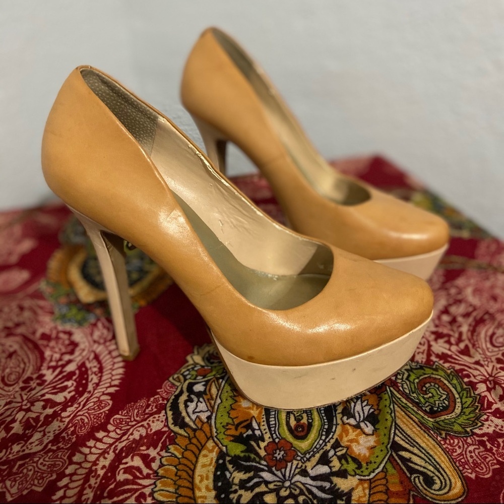 Jessica Simpson leather platform heels